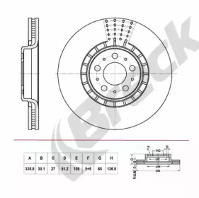 Тормозной диск BRECK BR 426 VH100